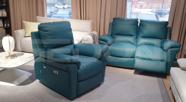  Комплект диван + кресло натуральная кожа с электрореклайнерами Douglas_6