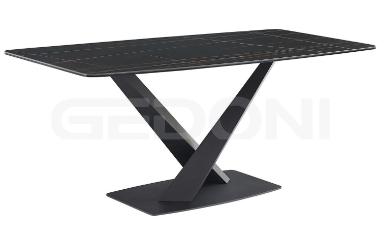 Стол обеденный,столешница черная керамика (180см) _1